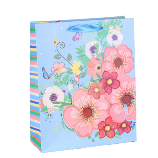 Цена за 12 шт. Пакет подарочный 23,5х19,5х8 / 8821S /уп 12/720/ (Голубой) - Галеонтрейд фото 4