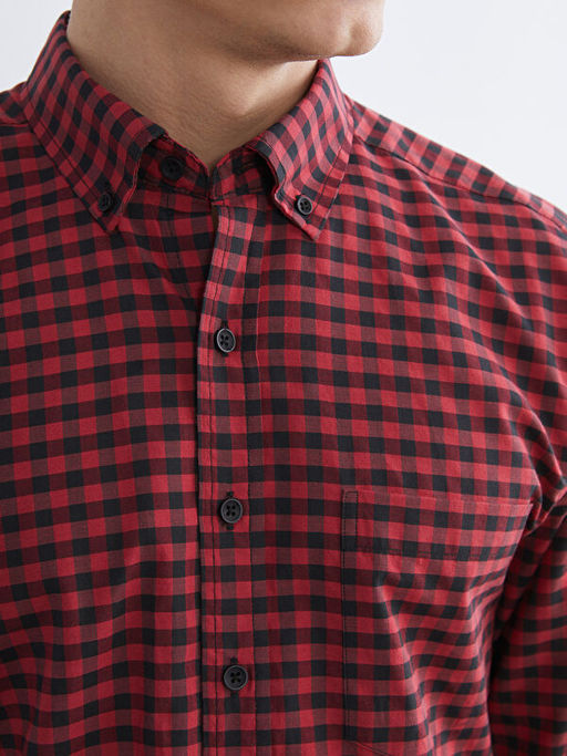 Regular Fit Ekose Poplin Erkek G?mlek