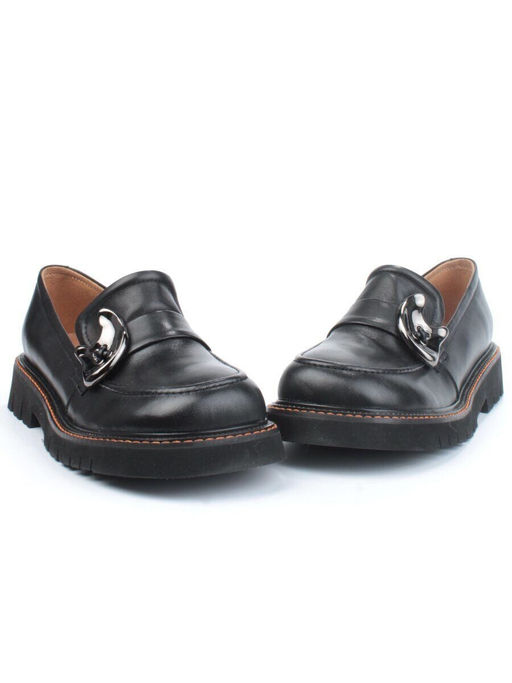 03-DYX02-4 BLACK Лоферы женские (натуральная кожа)