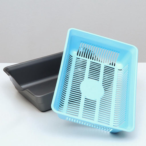 Туалет глубокий с сеткой 36×25×9 см, голубой/серый