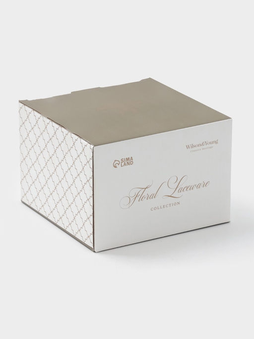 Чайная пара WY Floral Laceware, 2 предмета: чашка 300 мл, блюдце d=15 см, фарфор, белая, серая