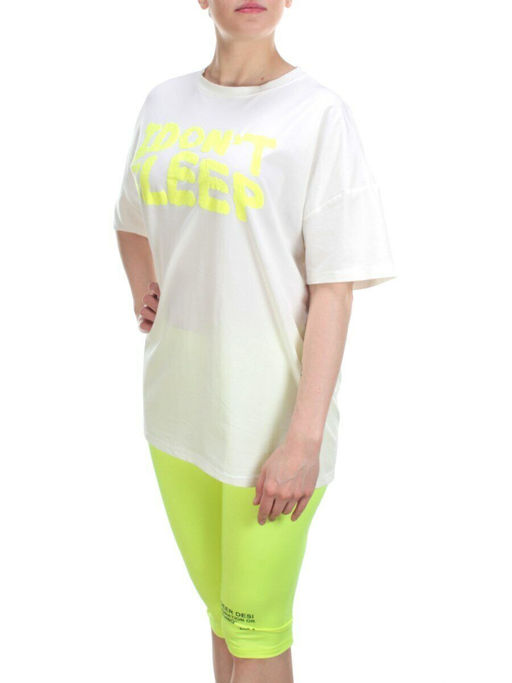 KD-862 WHITE/LIGHTGREEN Костюм-двойка женский 7986 TREND
