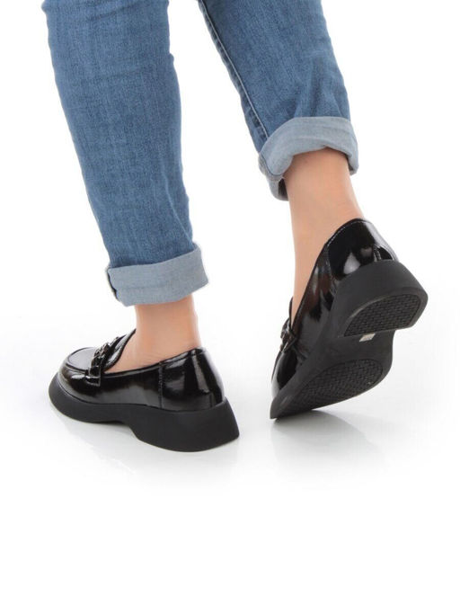 03-DCO137-5 BLACK Лоферы женские (натуральная кожа)