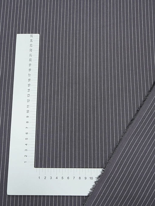 Пестрядь Средняя полоска на темно-сером с фиолетовым оттенком, ш.1.40м, хл-95%, п/э-5%, 165гр/м.кв - Купава фото 4