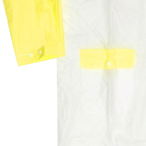 Дождевик-плащ "Радуга" с капюшоном,регулир.манжет,с отдел.под рюкзак, цвет бело-желтый, размер XL(95*57см) ДоброСад