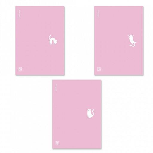 Цена за 3 шт. Тетрадь общая ученическая с пластиковой обложкой на скобе ErichKrause Brave cats, фиолетовый, А4, 48 листов, клетка_MIX-PACK фото 2