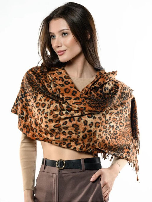 Яркий палантин с анималистичным принтом - Pretty mania фото 10