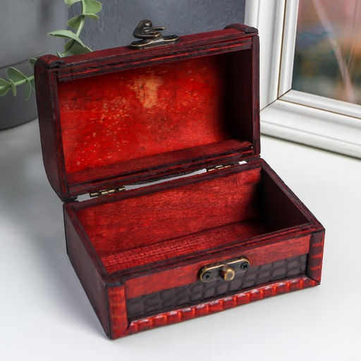 Шкатулка для украшений «Сундучок. Питон», дерево, состаренная, 7.5×12×7 см