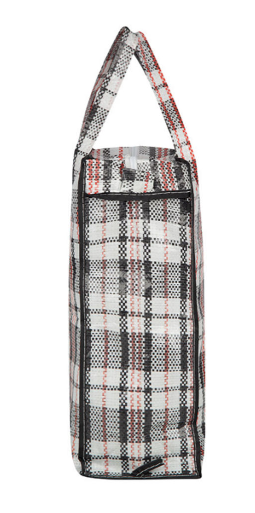 Цена за 2 шт. Сумка на молнии Клетка 40*35*15см полипропилен 008581