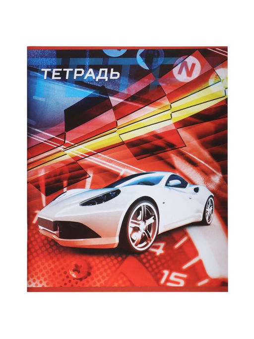 Комплект тетрадей, 48 листов в клетку, Calligrata «Авто», серые листы, 5 штук