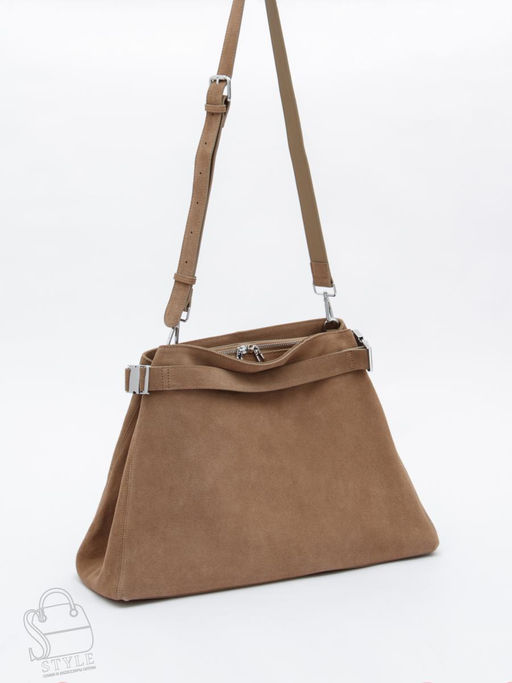 Сумка женская кожаная 6149Q sand Polina&Eiterou