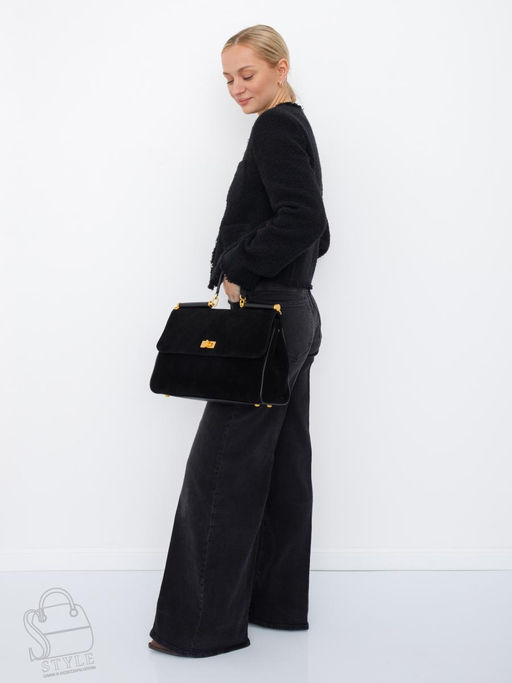 Сумка женская кожаная 1115M black Polina&Eiterou