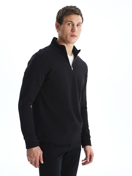 Dik Yaka Erkek Sweatshirt