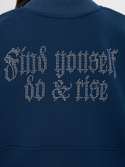 Толстовка для девочек синяя на молнии