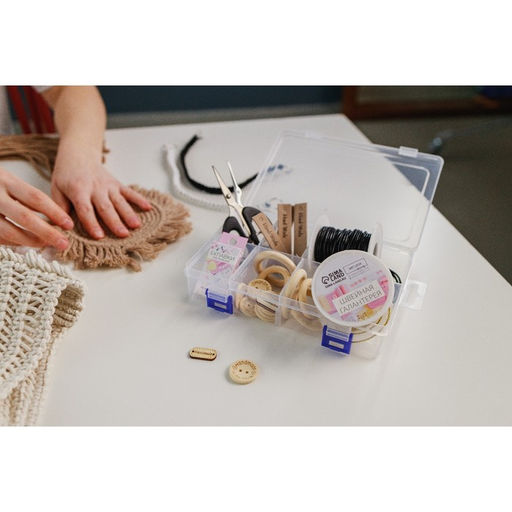 Органайзер для хранения мелочей, с подвесом, передвижные перегородки, 8 секций, 20×13.5×4.5 см, прозрачный