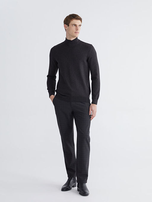 Yar?m Bal?k?? Yaka Erkek Triko Kazak