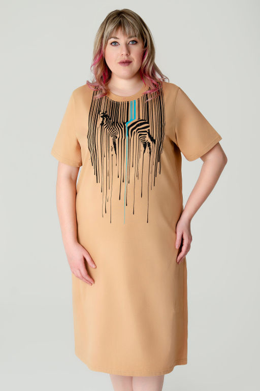 Арт. 4155 Туника женская 52-60 (5 шт) Цвет:бежевый - Калинка фото 6