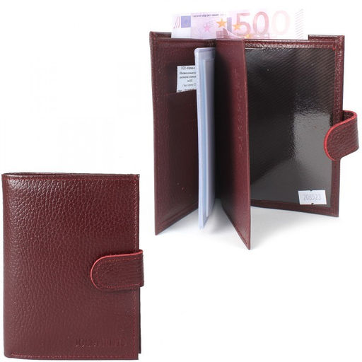Обложка для авто+паспорт-Croco-ВП-1032 (с хляст, 5 внут карм, двойн стенка) натуральная кожа бордо флотер (120) 208523