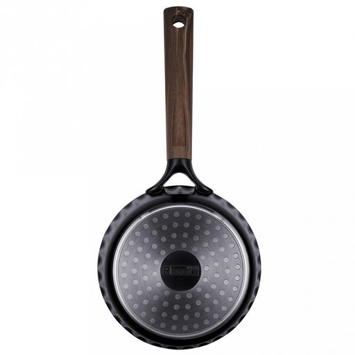 Ковш с антипригарным покрытием Fiamma 1,4л, д16см, h14см, s1,6мм, дно s4,5мм, литой алюминий, стеклянная крышка, пароотвод, бакелитовая ручка с покрытием soft-touch 18,5см, капсульное дно, Regent (Китай) Подходит для всех видов плит, включая ин - Домашняя мода фото 2