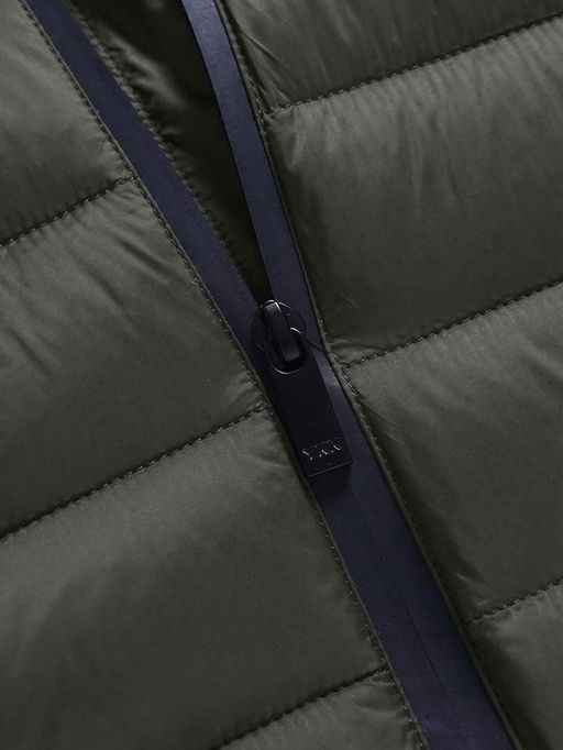 Куртка мужская гибридная стёганая с капюшоном с графеновой подкладкой цвета хаки 9621_1Kh