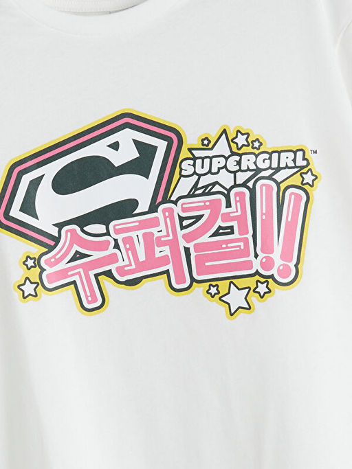 Bisiklet Yaka Superman Bask?l? K?z ?ocuk Ti??rt