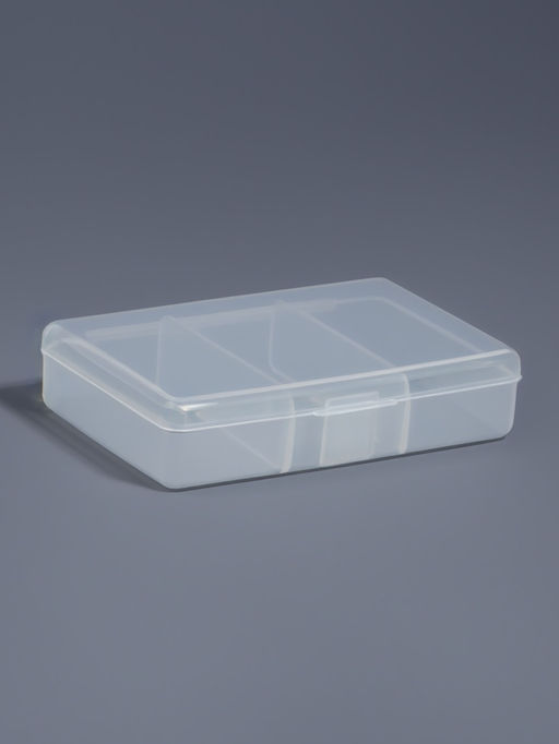 Органайзер для хранения мелочей, 3 ячейки, 11×7×2.5 см, прозрачный