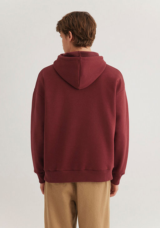 Mavi Logo Bask?l? Kapusonlu Bordo Sweatshirt  фото 5