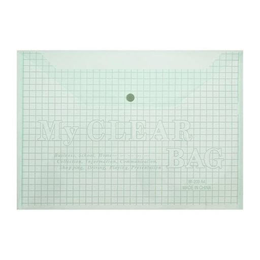 Цена за 12 шт. Папка-конверт на кнопке, А4, 180 мкм, Calligrata «Клетка», тонированная, зелёная