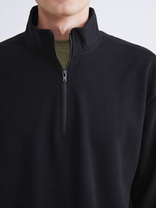 Dik Yaka Polar Erkek Sweatshirt
