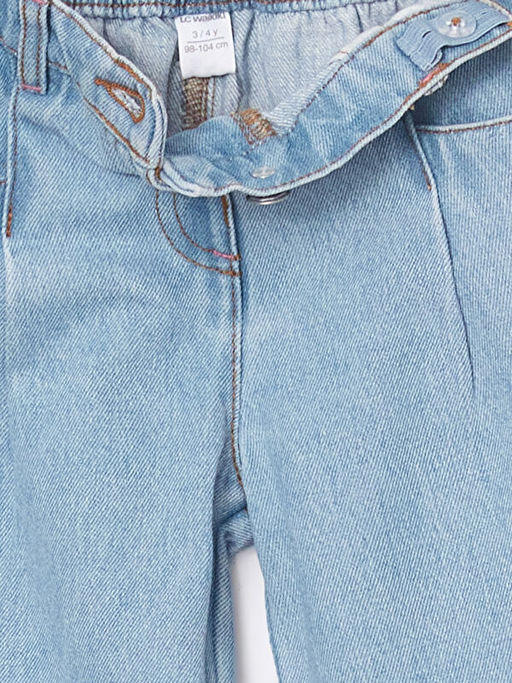 Beli Lastikli K?z ?ocuk Jean Pantolon