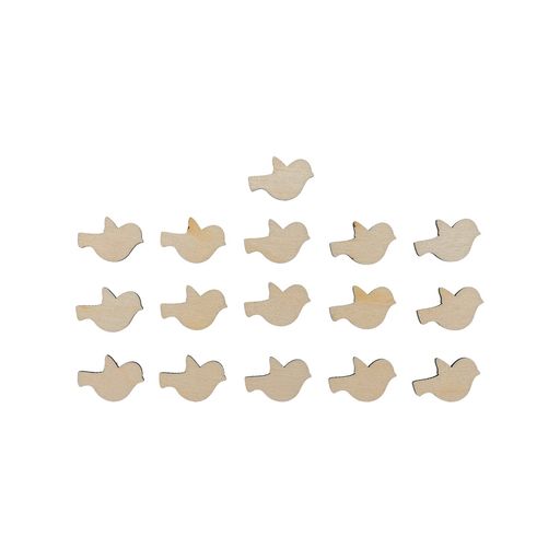 Заготовка для декорирования Mr. Carving ВД-367 Мини-набор фанера 0.3 см Птички (1.5 х 2.3 см) 16 штук
