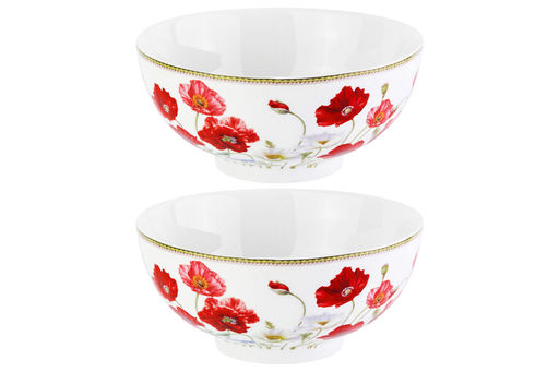 Набор 2 салатников - 15*15*7 см 700 мл Маки NEW BONE CHINA - Elan gallery фото 11