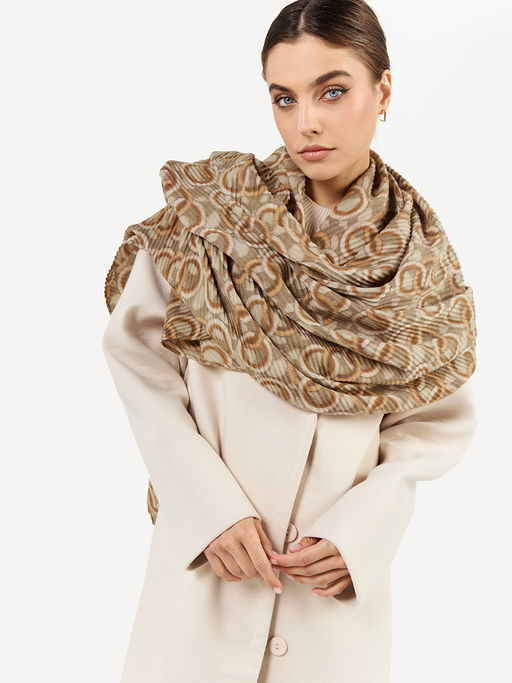 Большой, мягкий, тонкий и очень нежный двусторонний палантин с рисунком - Tantino фото 8