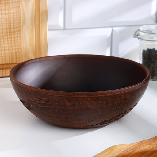 Салатник «Колос‎‎», 1 л, 18.5×6 см, красная глина