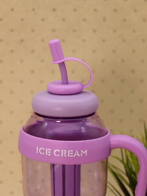 Бутылка с трубочкой "Ice cream" фиолетовая, 1400 мл