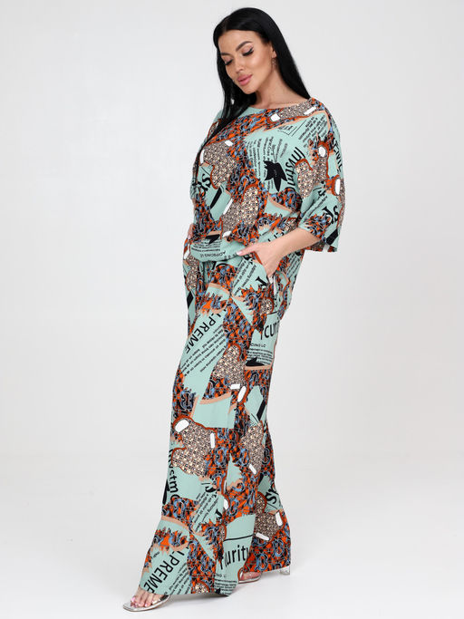 ЮЛИЯ-ЖК ЖЕНСКИЙ КОСТЮМ (Оливковый/оранжевый) - А-дина фото 5