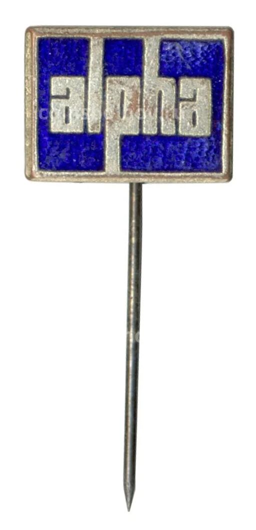 Значок рекламный Alpha