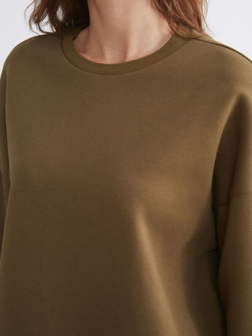 Bisiklet Yaka Oversize Kad?n Sweatshirt