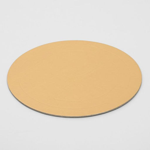 Цена за 10 шт. Подложка для торта, кондитерская, усиленная, 24 см, золото, 2.5 мм