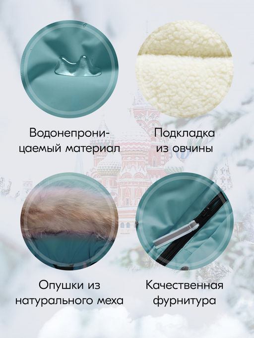 Куртка парка зимняя детская подростковая для девочки с капюшоном и мехом зеленого цвета 9444Z - Mtforce фото 4