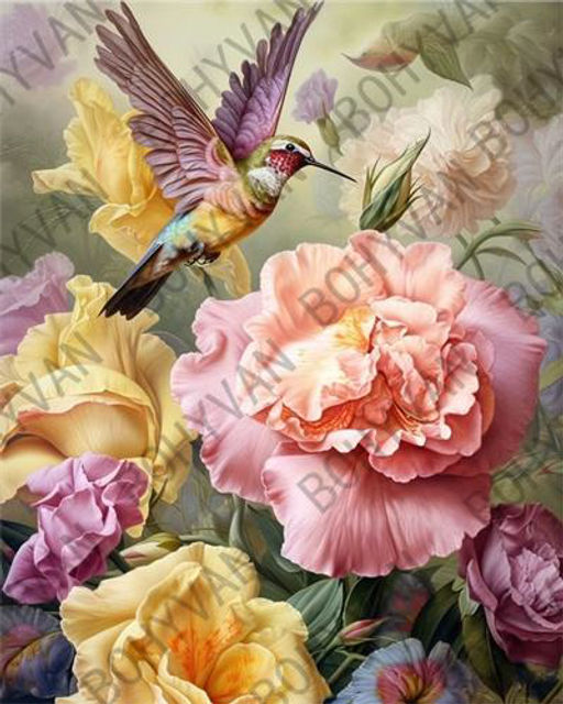 Алмазная мозаика на подрамнике 40x50 Цветы / YSG28018 /уп 30/