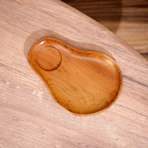 Блюдо для подачи закуски и соуса, 18×1.5×25 см, тиковое дерево