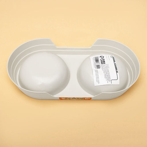 Цена за 2 шт. Миска двойная «Дуэт», 24×12.5×4.5 см, пластик, белая