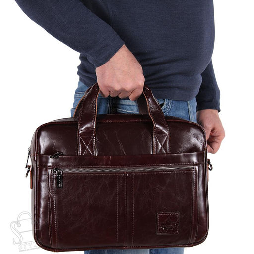 Портфель мужской кожаный 11020Z brown Zinimsk  в Новосибирске