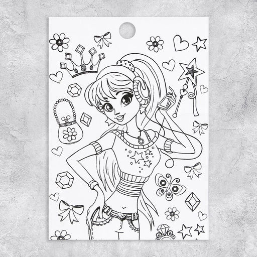 Цена за 10 шт. Наклейки бумажные Подружки, c раскраской на обороте, 11 15,5 см - Арт узор фото 4