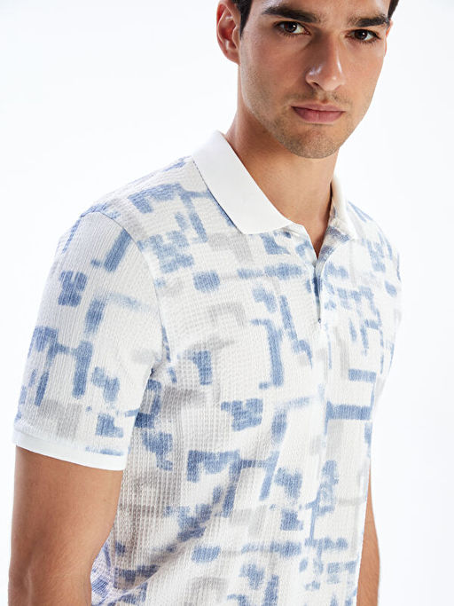 Polo Yaka Desenli Erkek Ti??rt