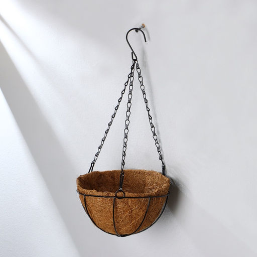 Кашпо подвесное, d=20 см, с кокосовым вкладышем, «Полусфера»