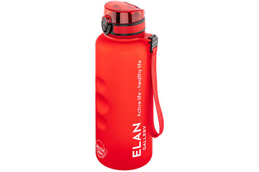 Бутылка для воды 1,5 л 10*10*28,5 см "Style Matte"с углублениями д/пальцев красная