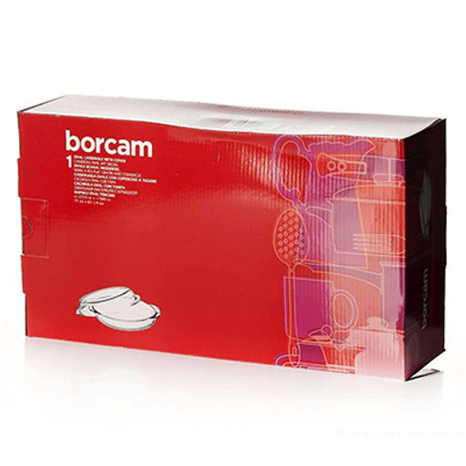 Боркам (Borcam) Утятница стеклянная жаропрочная 1,9л 19х33,5х6,5см, стеклянная крышка 2,25л - 19х33,5х5см, овальная, цветная коробка, Pasabahce (Турция) - Домашняя мода фото 3