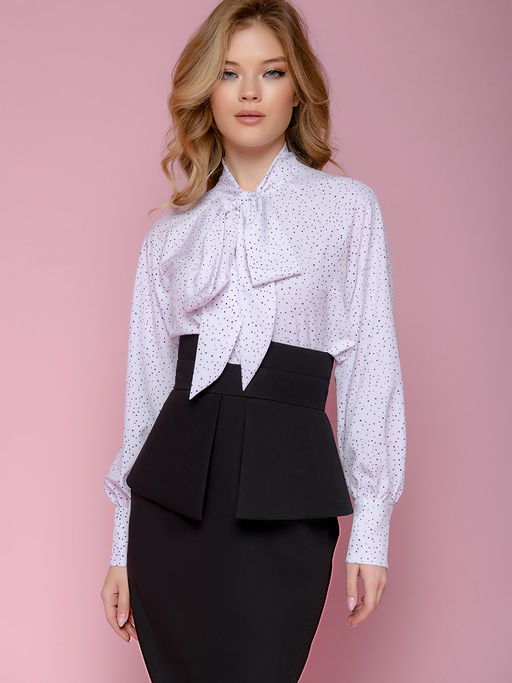 Юбка черная длины миди с баской - 1001dress фото 4